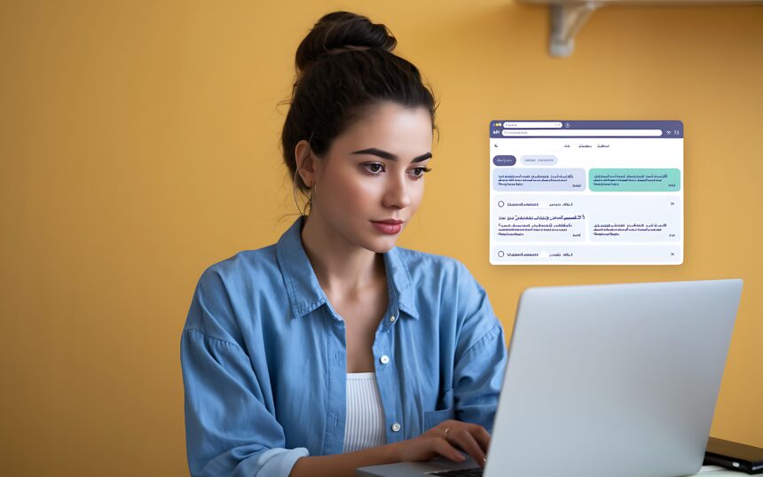 Kobieta używająca laptopa do czatu internetowego